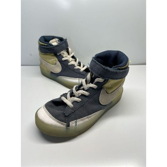 Nike Blazer Mid ‘77 Kids 12C  Navy/White/Gray Hook And Loop DH9822-400 (L12) - Picture 6 of 10